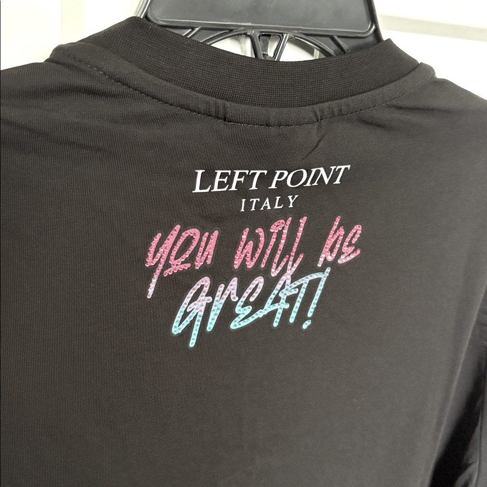NWT [Left Point] Teddy Bear w Money Rhinestone Positive Affirmation Shirt Mens S - Picture 12 of 16